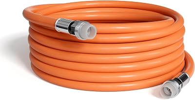 THE CIMPLE CO Direct Burial Coaxial Cable 100 FT - 75 Ohm RG6 Underground Coax Cable - Outdoor Coax with Rubber Boots and Watertight Connectors for Weather Seal - 100 Feet (30 Meters), Orange