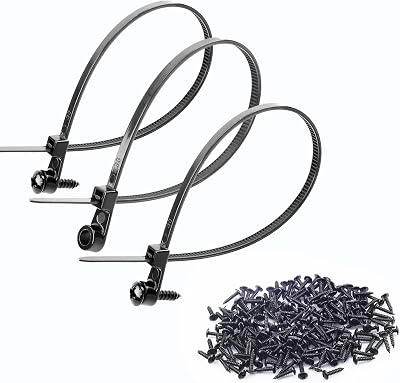 100 PCS 12" Mountable Cable Zip Ties with 100 Screws