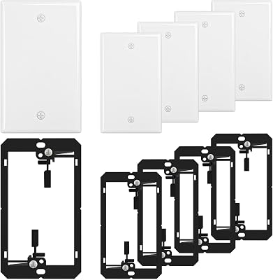 FGB Blank Keystone Wall Plate, with Low Voltage Mounting Bracket, 5 Pack