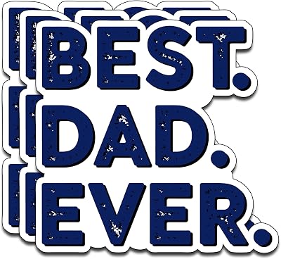 (3PCS) Best Dad Ever Vinyl Sticker Pack Durable Waterproof Stickers for Laptop Water Bottle Car Bumper Phone Case
