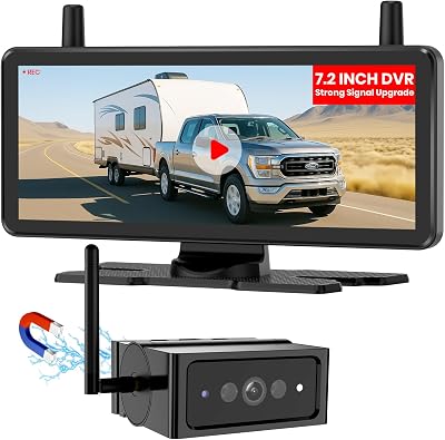 AUTO-VOX 7.2 Inch Magnetic Wireless Backup Camera, No Wiring 1 Min Install