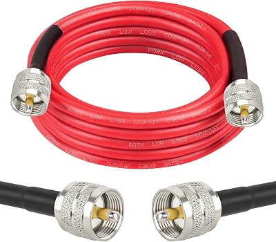 MOOKEERF RG8X Coaxial Cable 10ft,CB Coax Cable,UHF PL259 Male to Male Low Loss CB Antenna Cable 50 Ohm for HAM Radio,Antenna Analyzer,Dummy Load,SWR Meter