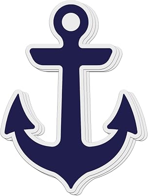 (3 PCs) Anchor Nautical Navy Blue Waterproof Vinyl Stickers 3 Inches