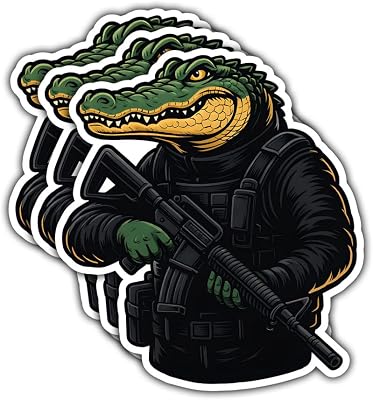 (3pcs-3in) Tactical Alligator Sticker Stickers Funny Military Gator Designs