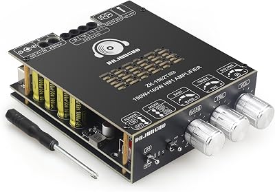ZK-1002T Max 100W+100W Power Amplifier Board, 2.0 Channel Audio Power Amplifier,TPA3221 Chip with Bluetooth/AUX/USB Input Mode Selection Toggle Switch