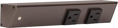 Task Lighting APT Angled Power Strip 9 inch Left, 2 Receptacles, Bronze