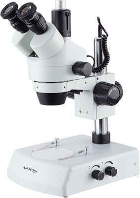 AmScope SM-2TZZ-LED Professional Trinocular Stereo Zoom Microscope, WH10x
