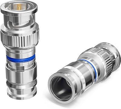 THE CIMPLE CO - BNC Compression Connector for RG6 Coaxial Cable - Male RG6 BNC Connectors for Security Cameras, CCTV, SDI, HD-SDI - Coax Cable Ends 10 Pack