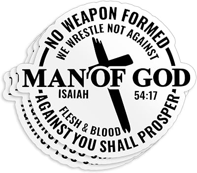 (3Pcs-3") Man of God Stickers, Cross Nails Jesus King of King Sticker, Christian Bible Sticker Religious Waterproof Die-Cut Vinyl Sticker for Kindle Laptop Water Bottles, Phone Decal Gifts 3 Inches
