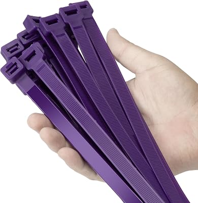 Armpow 24 inch Purple Zip Ties Heavy Duty 50 PACK, 250 LBS Ultra Exclusive Strong Plastic Wire Ties, Large Cable Ties Extra Long Tie Wraps, Indoor and Outdoor UV Resistant