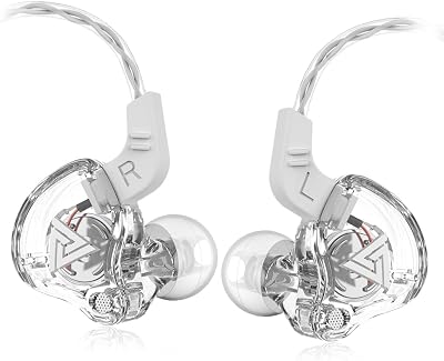 Yeabomy Gaming Earbuds with Mic,Universal 3.5mm HiFi Sport Headphones in Ear Earphone for Running with Microphone Headset Music Earbuds (with mic, White)