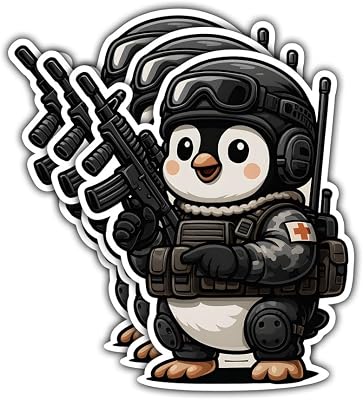 (3pcs-3in) Tactical Penguin Sticker Stickers Funny Military Humor Decal Art