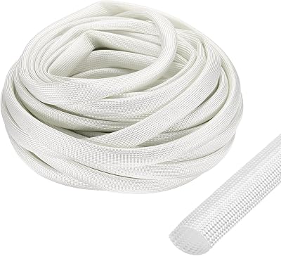 uxcell Insulation Cable Protector 12mm/0.47 Inch-15m/49 Feet White