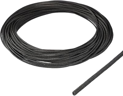 uxcell Insulation Cable Protector 1mm/0.04 Inch-20m/66 Feet Black