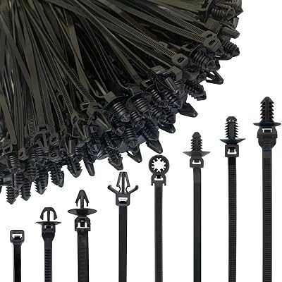 240Pcs Push Mount Cable Zip Tie, Nylon Self Locking Cable Strap, 8 Most Popular Sizes, Heavy Duty Self-Locking UV Resistant Wire Ties - For Indoor, Construction, Electronic and Auto