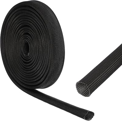 uxcell Insulation Cable Protector 18mm/0.71 Inch-5 Meter/16 Feet Black