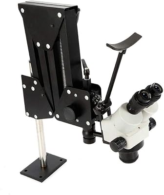 Stereo Microscope 7X-45X Magnification Continuous Zoom Multi-Directional Micro-Setting Microscope with Hard Aluminum Alloy Stereo Microscope Stand Braket Jewelry Microscope Stand Jewelry Tool (85mm)