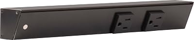 Task Lighting APT Angled Power Strip 12 inch Left, 2 Receptacles, Black