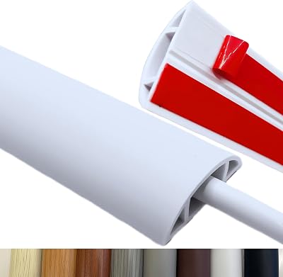 BEIEBIJOB Self Adhesive Floor Cord Cover, Cable Protector, 3.3ft, White