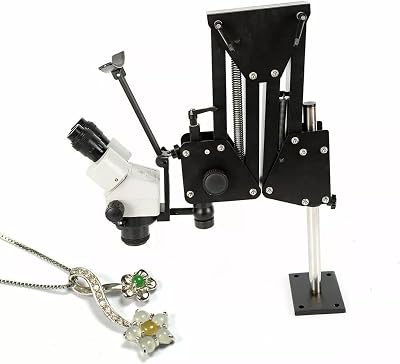 Micro Inlaid Multi-Directional Setting Stereo Zoom Microscope Jewelry Tool Professional High Definition Large Field View Spring Bracket Head Rest Removable Lens Stores Factories Processing Industry