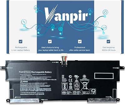 VANPIR ET04XL 915030-171 915191-855 Laptop Battery Compatible with HP EliteBook X360 1020 G2 Notebook Battery 915030-1C1 ET04049XL HSN-I09C HSTNN-IB7U Battery 7.7V 49.81Wh 6470mAh