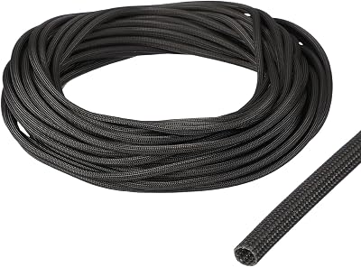 uxcell Insulation Cable Protector 3mm/0.12 Inch-15m/49 Feet Black