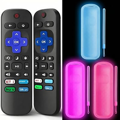 (3+2 Packs) Replacement Remote Control for Roku with Soft Silicone Case