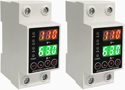 Voltage Protector 110V 220V, 63A Adjustable Smart Circuit Breaker(2PCS)