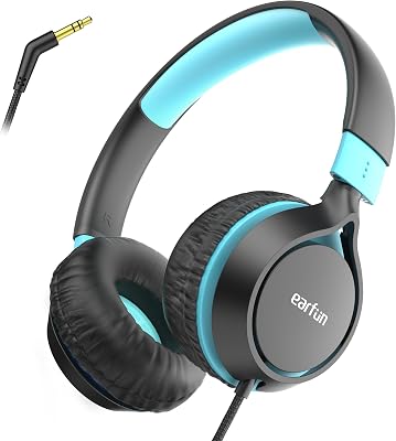 EarFun S1 Kids Headphones, Wired Headphones for Kids, Lightweight, Black
