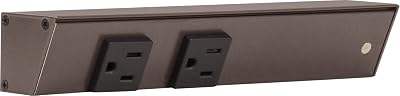 Task Lighting APT Angled Power Strip 9 inch Right, 2 Receptacles, Bronze