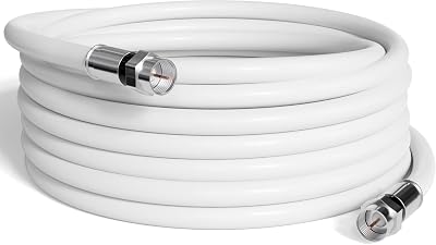THE CIMPLE CO - RG6 Coaxial Cable 100 FT - RG6 Coax Cable for TVs, Antennas, Internet, CATV, Audio/Video - Dual Shielded Indoor/Outdoor Coax Wire 100 Feet (30 Meters), White