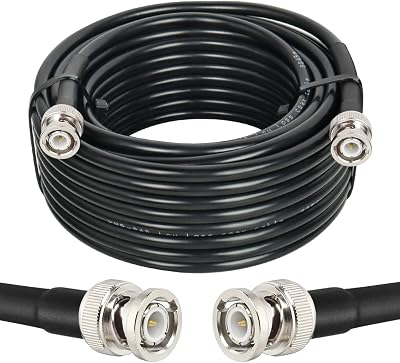 MOOKEERF BNC Cable 35ft,Low Loss KMR240 BNC Male to Male Coax Cable 50 Ohm for Antennas, RF Radios, Modems, Oscilloscopes, Spectrum, Signal Generator, etc