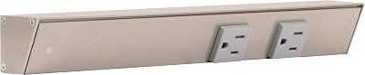 Task Lighting APT Angled Power Strip 12 inch Left, 2 Receptacles, Satin Nickel