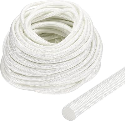 uxcell Insulation Cable Protector 5mm/0.20 Inch-30m/98 Feet White