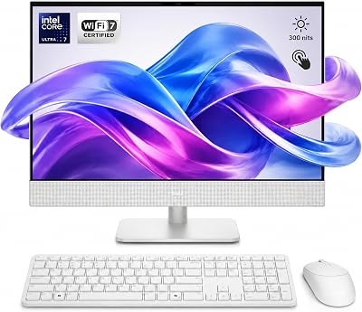 Dell 23.8" All-in-One Desktop Computer, FHD Touchscreen, Intel Core Ultra 7 Series 3 Processor, Copilot+ PC, 64GB DDR5 RAM, 2TB PCIe SSD, Wi-Fi 6E, Bluetooth 5.3, Windows 11 PRO, Wireless KB & Mouse