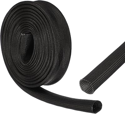 uxcell Insulation Cable Protector 18mm/0.71 Inch-3 Meter/10 Feet Black