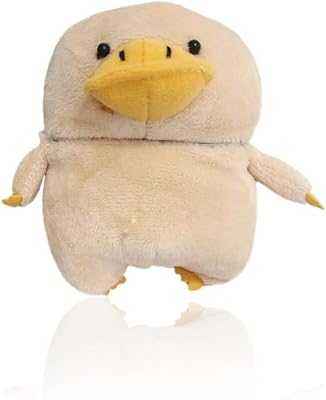 Yatchen Plush Case for AirPods 4, Kawaii Cute 3D Cartoon Fur Duck Design Funny for AirPods 4rd Generation Cover with Keychain Protective Case for Women Girls