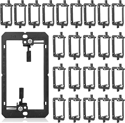 25Pack Low Voltage Mounting Bracket 1 Gang 2 Ring Drywall Cables Pass Through Wall Plate Wallboard Single Gypsum Board Outlet Hider Wires Speaker Coaxial Management Grommets Media Tool Cord Recessed