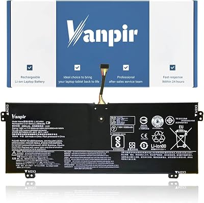 VANPIR L16C4PB1 Laptop Battery Compatible with Lenovo Yoga 730-13IWL 720-13IKB 730-13IKB Series Notebook L16M4PB1 L16L4PB1 2ICP4/43/110-2 7.68V 48Wh 6268mAh