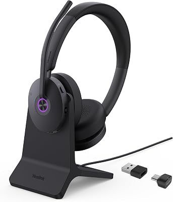 Yealink BH74 Bluetooth Wireless Headset With Stand, USB A/C, (1208684) - (Renewed) (Renewed)