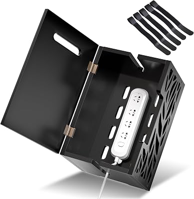 CILXGQLN Large Cable Management Box, Cord Hider for Power Strip, Black