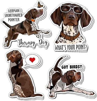 (12pcs-3in) GSP Sticker German Shorthaired Pointer Dog Stickers for Hunters