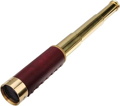 ZYHSIJOBAS Monocular Telescope, Pirates of The Caribbean 25x30 Telescopio Monocular Telescope Optics Spyglass Nautical Brass Maritime Outdoor Camping Genuine for Adult Bird Watching Outdoor Travel