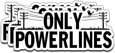 (3PCS) Only Powerlines Vinyl Sticker Pack Durable Waterproof Stickers for Laptop Water Bottle Car Bumper Phone Case