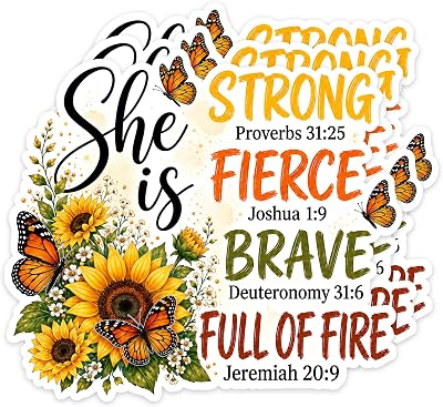 [3PCS] Women Empowerment Stickers, Sunflower Butterfly Design, Christian