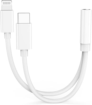 [Apple MFi Certified] Lightning/USB Type C to 3.5 mm Headphone Jack Adapter