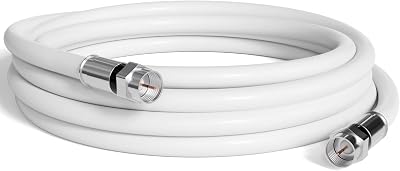 THE CIMPLE CO - RG6 Coaxial Cable 1 FT - RG6 Coax Cable for TVs, Antennas, Internet, CATV, Audio/Video - Dual Shielded Indoor/Outdoor Coax Wire 1 Foot (0.3 Meter), White