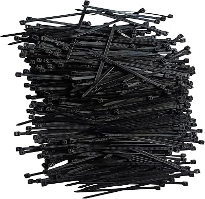 Zip Ties 12 inch 1000 pcs Cable Zip Ties with 50 Pounds Tensile Strength, Black Cable Ties, Self-Locking Nylon Tie Wraps for Indoor and Outdoor