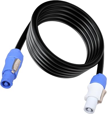 3 Pin PowerCon Power Cable AC PowerCon Input to Output 12AWG Power Extension Cable Fits for Stage Light,LED Screen Beam Moving Head Light, Audio Video Equipment and More (1.85M/6FT)