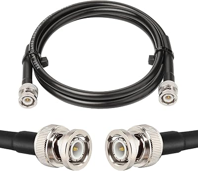 MOOKEERF RG8X BNC Male to BNC Male Coaxial Cable 3FT 50 ohm Ultra Low Loss for Antenna, RF Radio, Modem, Oscilloscope, Spectrum, Analyzer, Signal Generator